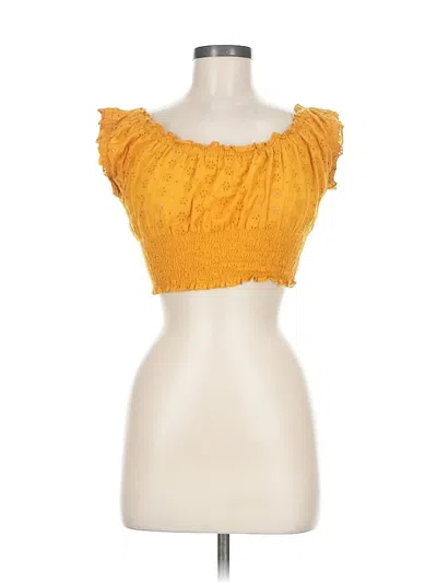 Pre-owned Ten Sixty Sherman Tube Top Yellow Strapless Neckline Tops