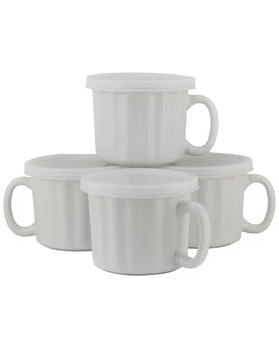 Ten Strawberry Street 16oz Set Of 4 Soup Mugs In White