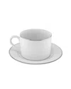 Ten Strawberry Street 10 Strawberry Street 6pc Silver Line Can Cup & Saucers Set