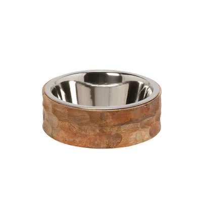 Ten Strawberry Street 10 Strawberry Street Abby Medium Mango Wood Pet Diner - 1 Bowl In Brown
