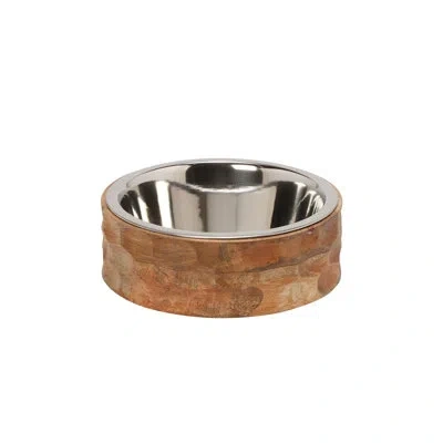 Ten Strawberry Street 10 Strawberry Street Abby Small Mango Wood Pet Diner - 1 Bowl In Brown
