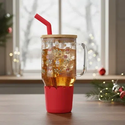 Ten Strawberry Street 10 Strawberry Street Adria Hydration Tumbler, Christmas Bear In Red