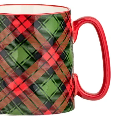Ten Strawberry Street 10 Strawberry Street Bella Holiday Mug Plaid In Green;red