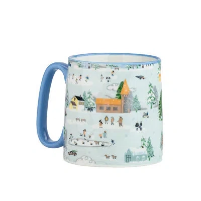 Ten Strawberry Street 10 Strawberry Street Bella Holiday Mug Winter Village In Blue