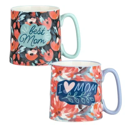 Ten Strawberry Street 10 Strawberry Street Bella Mother's Day Coffee Mug Gift Set Heart Best Mom In Multi