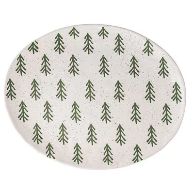 Ten Strawberry Street 10 Strawberry Street Christmas Tree Cookie Platter In White;green