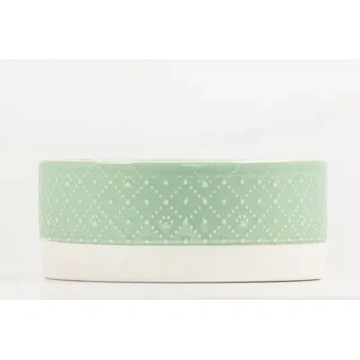 Ten Strawberry Street 10 Strawberry Street Clermont Paw Embossed Pet Dish, Large In Green