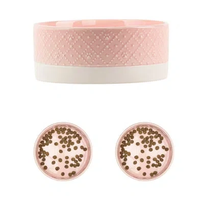 Ten Strawberry Street 10 Strawberry Street Clermont Paw Embossed Pet Dish, Small In Pink