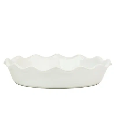 Ten Strawberry Street 10 Strawberry Street Delano Ruffled Pie Dish, White
