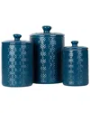 Ten Strawberry Street Diamond 3pc Canister Set In Blue