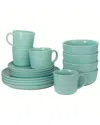 Ten Strawberry Street Double Line 16pc Dinnerware Set In Seafoam