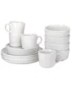 Ten Strawberry Street Double Line 16pc Dinnerware Set In White