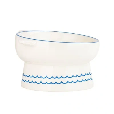 Ten Strawberry Street 10 Strawberry Street Ears Up Elevated Pet Bowl In Blue