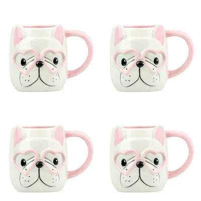 Ten Strawberry Street 10 Strawberry Street Frenchie Hearts Mug In Pink
