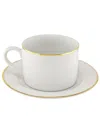 Ten Strawberry Street 10 Strawberry Street Gold Line Set Of 6 Cups & Saucers