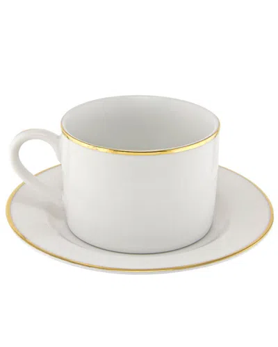 Ten Strawberry Street 10 Strawberry Street Gold Line Set Of 6 Cups & Saucers