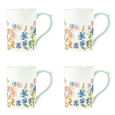 Ten Strawberry Street 10 Strawberry Street Lylah Mug, Painted Garden In White