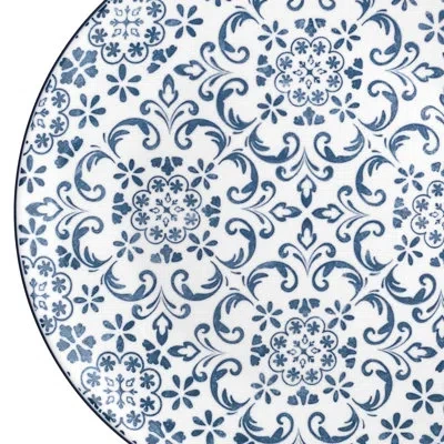 Ten Strawberry Street 10 Strawberry Street Mediterranean Blue Dinner Plates,