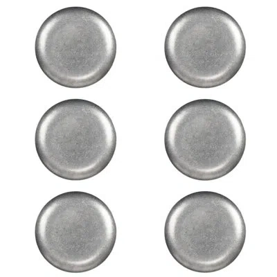 Ten Strawberry Street 10 Strawberry Street Moab Stainless Steel Coupe Dinnerware,  10.25" Round Plate, Set Of 6 In Silver