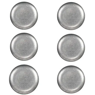 Ten Strawberry Street 10 Strawberry Street Moab Stainless Steel Coupe Dinnerware,  11.75" Round Plate, Set Of 6 In Silver