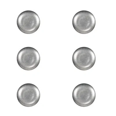 Ten Strawberry Street 10 Strawberry Street Moab Stainless Steel Coupe Dinnerware,  6.5" Round Plate, Set Of 6 In Silver