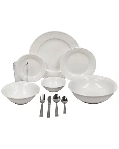 Ten Strawberry Street Nova Round 62pc Dinnerware Set In White