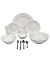 Ten Strawberry Street Nova Round 62pc Dinnerware Set In White