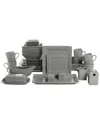 Ten Strawberry Street Nova Square 40pc Dinnerware Set In Gray