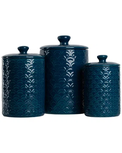 Ten Strawberry Street Ocean 3pc Canister Set In Blue