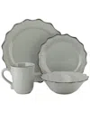 Ten Strawberry Street Oxford 24pc Dinnerware Setware In Gray