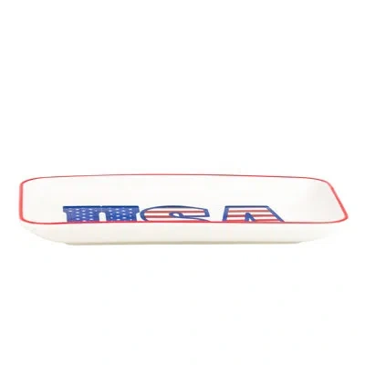Ten Strawberry Street 10 Strawberry Street Red, White & Serve Platter Set In Red;white;blue