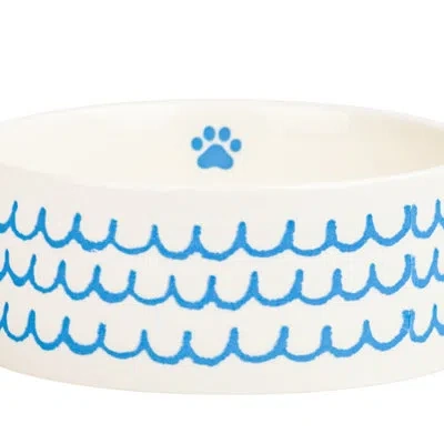 Ten Strawberry Street 10 Strawberry Street Ruffles & Paws Pet Bowl In Blue