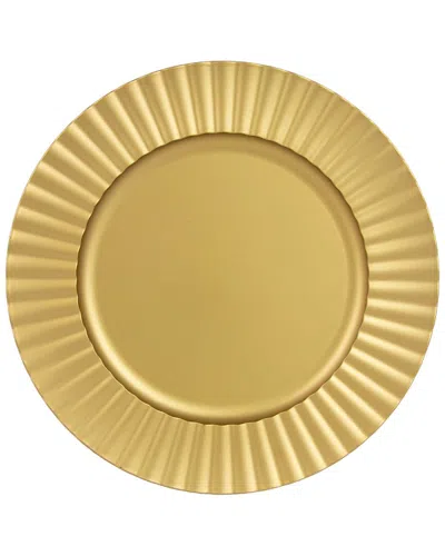 Ten Strawberry Street Set Of 12 Matte Sunburst Lacquer Chargers In Gold