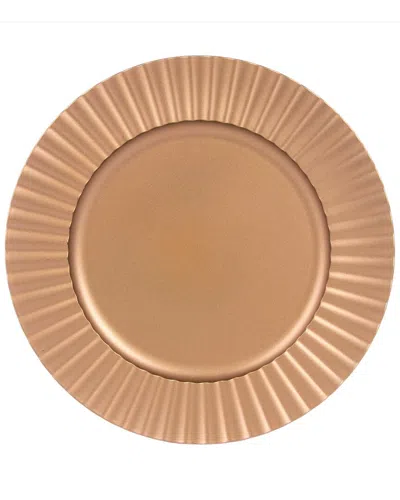 Ten Strawberry Street Set Of 12 Matte Sunburst Lacquer Chargers In Gold