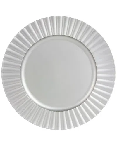 Ten Strawberry Street Set Of 12 Matte Sunburst Lacquer Chargers In Silver