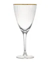 Ten Strawberry Street Set Of 4 Markle Rim Accent Red Wine Glasses In Gold