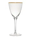 Ten Strawberry Street Set Of 4 Markle Rim Accent White Wine Glasses In Gold