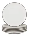 Ten Strawberry Street Set Of 6 Coupe Line Salad Plates In Silver