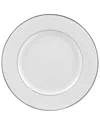 Ten Strawberry Street Set Of 6 Silver Double Line Luncheon Plates