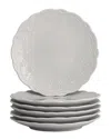 Ten Strawberry Street 10 Strawberry Street Set Of 6 Valentina Bread & Butter Plates In White