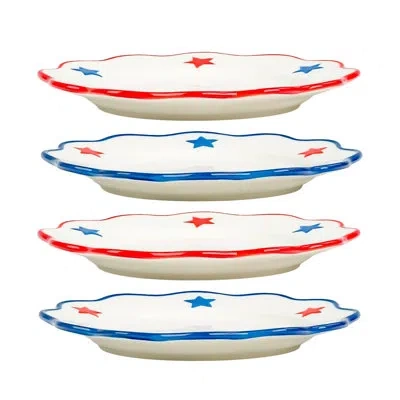 Ten Strawberry Street 10 Strawberry Street Star-spangled Serve Salad Plates In Multi