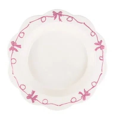 Ten Strawberry Street 10 Strawberry Street Sweet Ribbon Trim Pie Dish, Fuschia Pink