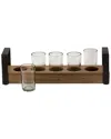 Ten Strawberry Street Telluride 6pc Bridge Condiment Tray With Shot Glasses