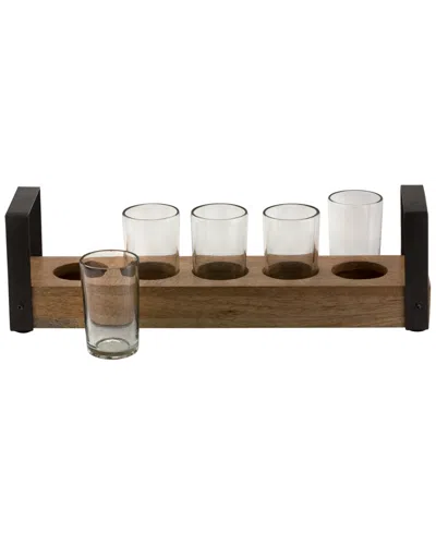 Ten Strawberry Street Telluride 6pc Bridge Condiment Tray With Shot Glasses