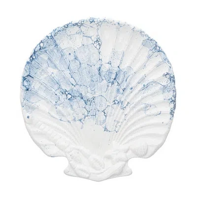 Ten Strawberry Street 10 Strawberry Street Tidal Drift Scallop Tidbit Platter In Blue
