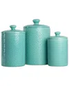 Ten Strawberry Street 10 Strawberry Street Tide Embossed 3pc Ceramic In Blue