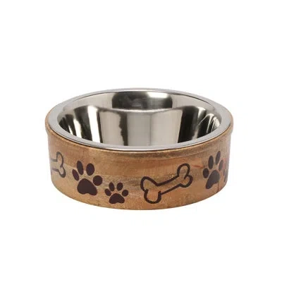 Ten Strawberry Street 10 Strawberry Street Tucker Medium Mango Wood Pet Diner - 1 Bowl In Brown