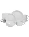 Ten Strawberry Street Wazee Matte 16pc Coupe Dinnerware Set In White