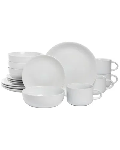 Ten Strawberry Street Wazee Matte 16pc Coupe Dinnerware Set In White
