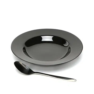 Ten Strawberry Street Black Rim 12 Oz. Soup Bowl
